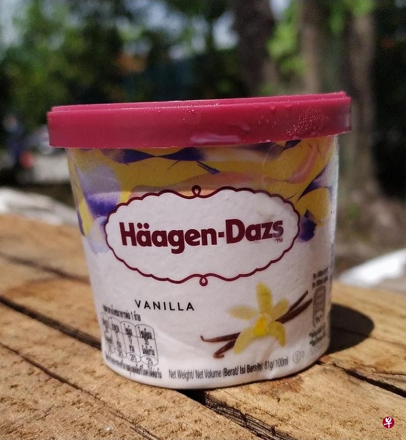 这款法国生产的哈根达斯香草冰淇淋在本地已接获召回的指令。（食品局提供）