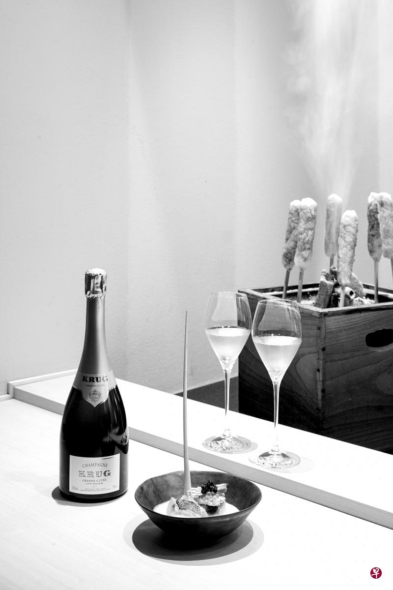 金目鲷汤烤米棒与库克香槟Grande Cuvée170版配搭宜人。