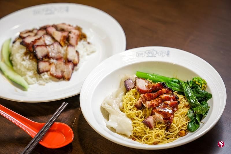 （左起）四眼仔传统烧腊的烧腊饭与面；本地少见的芙蓉牛肉粉；KL大排档的参峇烤魟鱼和参峇炒啦啦。