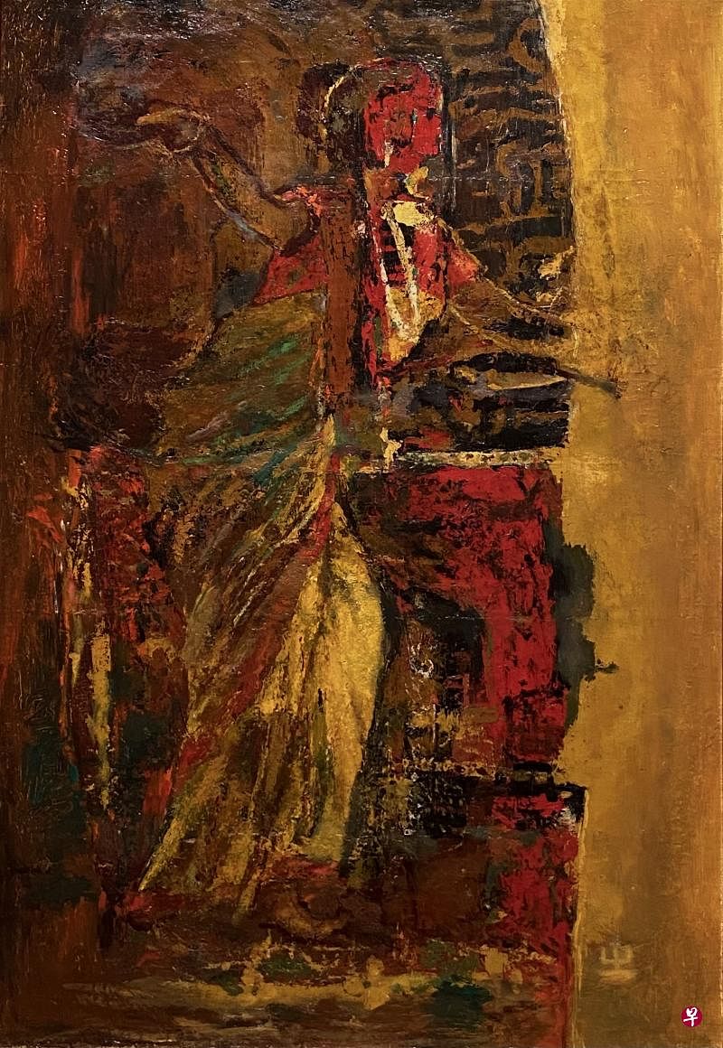 叶之威油画《印度舞者》。（画廊提供）