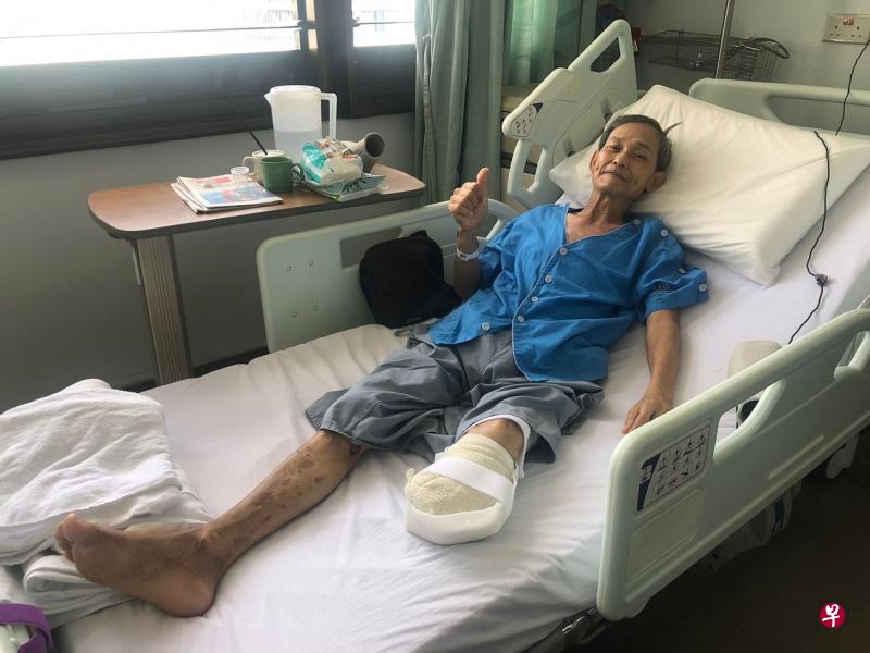 段伟明饱受糖尿病折磨多年，本月初入院切除左小腿保命。