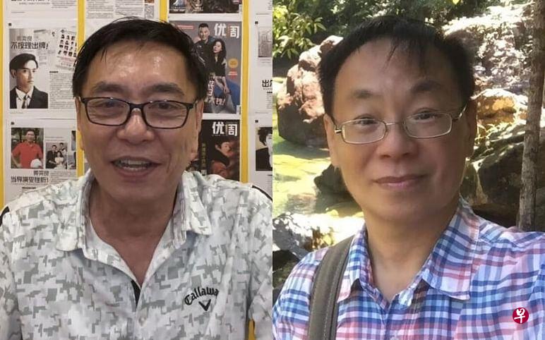 黄奕良在脸书开直播反驳前编剧苏春兴（右）专栏写的内容。（视频截图）