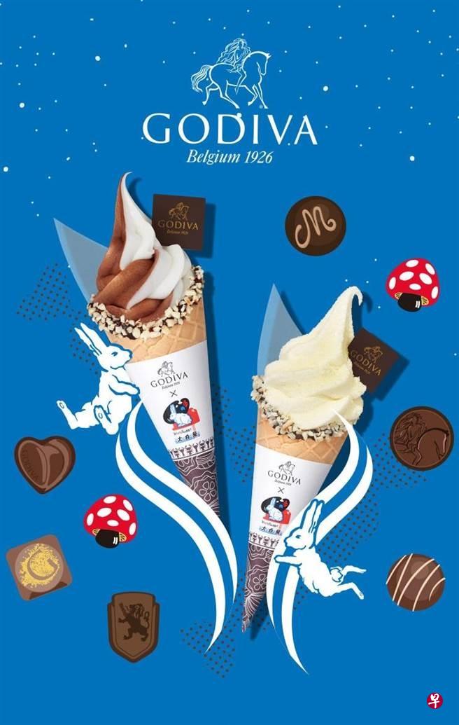 　大白兔2019年携手比利时巧克力品牌歌帝梵（Godiva）推出联名冰淇淋。（互联网）