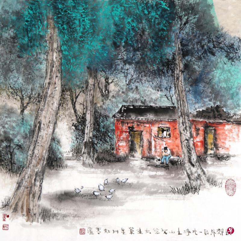 林仰章《城郊外的一方净土》是画家内在的寄托。（画廊提供）