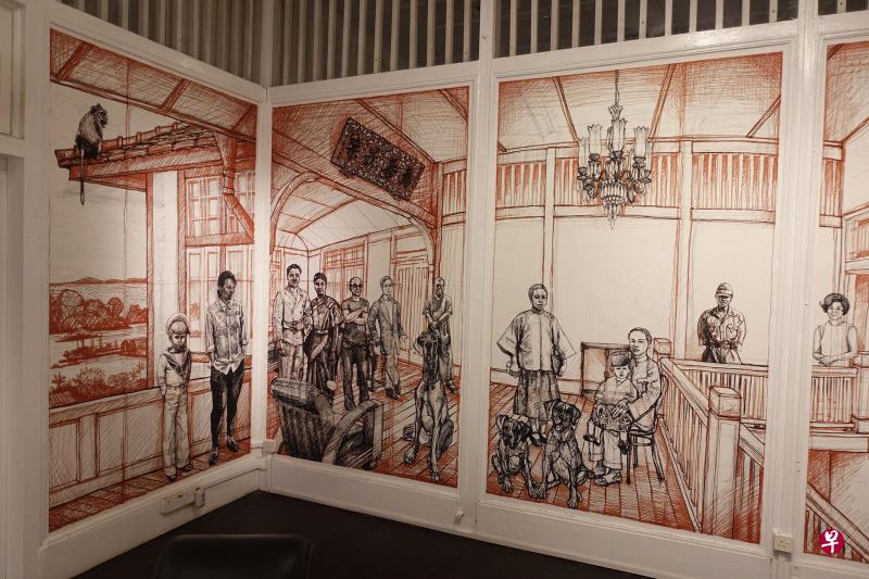 建筑师李察·哈塞尔的壁画《天猛公，在相机里》，让来自不同时空、阶层与文化背景者在同一屋檐下交融。