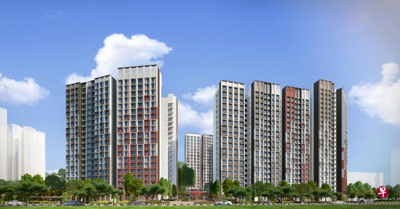 武吉巴督West Glades @ Bukit Batok有五座楼高14层至24层的组屋，790个单位涵盖二房式灵活到五房式单位。（建屋局构想图）