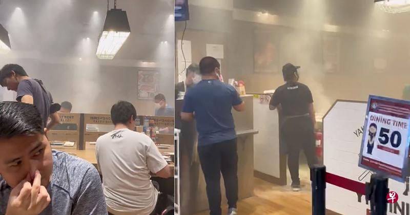 烧烤店烟雾弥漫。（取自TikTok）