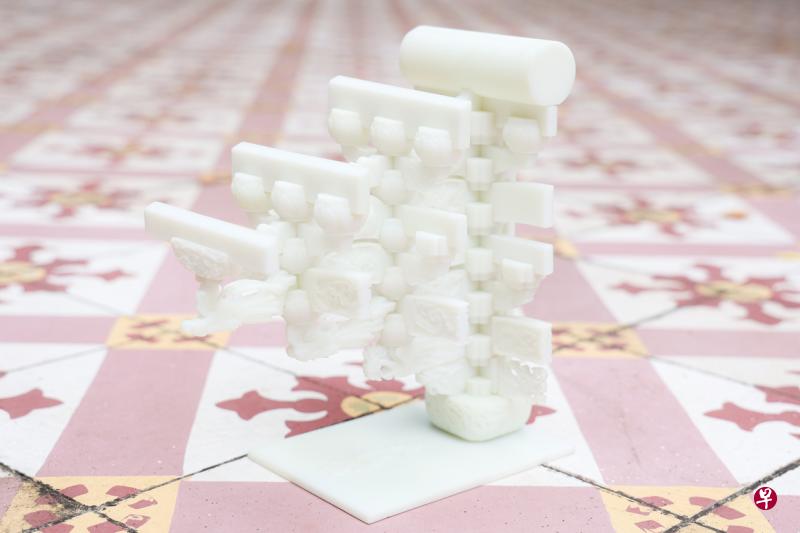 天福宫斗拱结构3D模型，精细地还原了凤凰拱、飞天拱、莲花斗等雕花细节。