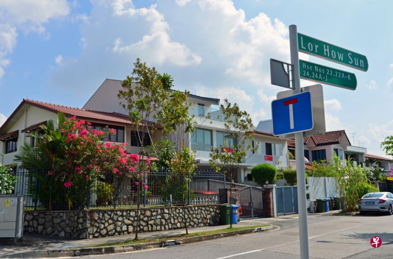 Lorong How Sun是陈清吉以家乡“后山”命名的其中一条马路。（李宁强摄）