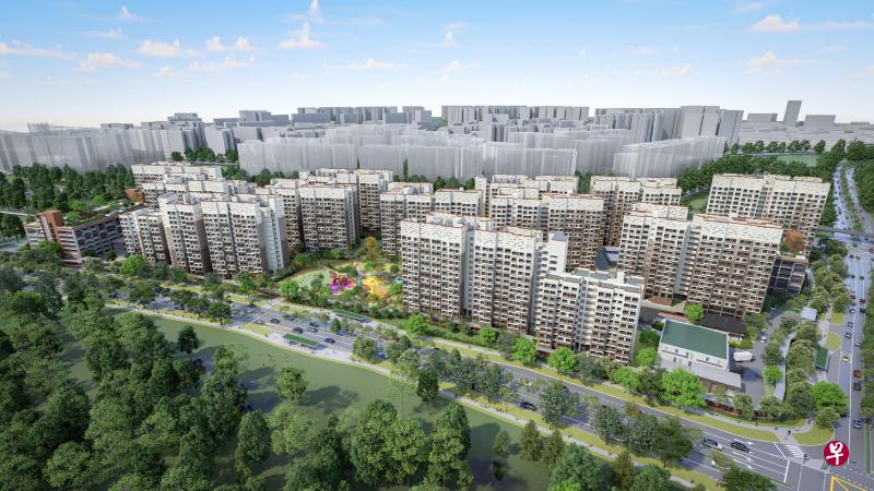 取决于英华小学未来在登加的校舍范围，Brickland Weave项目其中几座组屋可能坐落在学校的一公里内。这个项目将有12座组屋。（建屋局构想图）