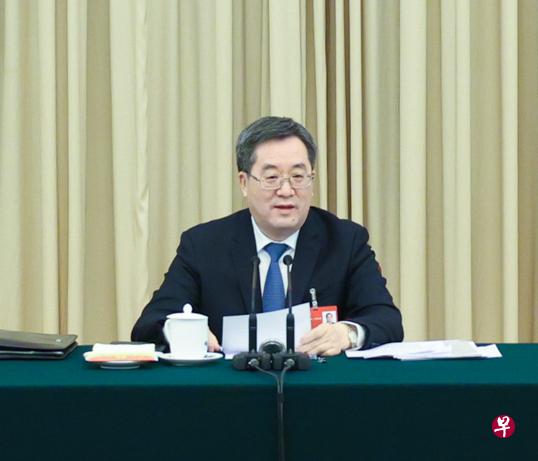 丁薛祥于3月7日参加辽宁代表团审议时发表讲话。（新华社）