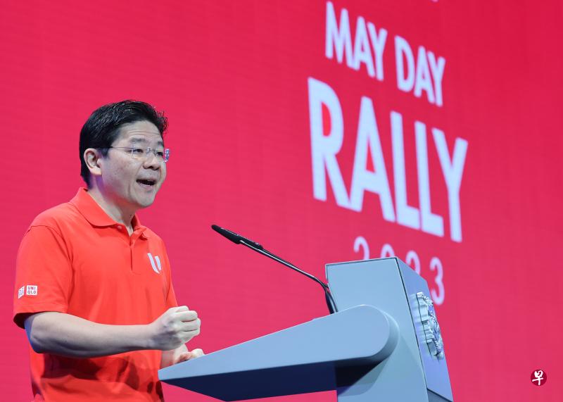 副总理兼财政部长黄循财在五一劳动节集会上说，人工智能等新技术将为传统工作带来巨大的变化，一些现有技能将不再适用，所以需要新技能。培训和终身学习因此会是政府和雇员契约的重要支柱。（唐家鸿摄）