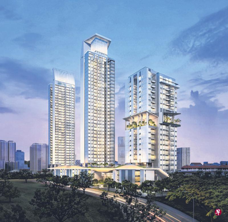 Highline Residences单卧房至四卧房单位的平均整体售价，介于100万元至240万元。（构想图由吉宝置业提供）