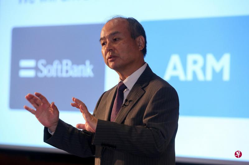 软银集团主席兼总裁孙正义周一在伦敦新闻发布会上，宣布收购ARM公司。（路透社）