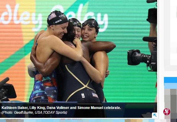  美国第1000面金牌靠女子400公尺混合式1项拿到。（图取自USA Today网页）