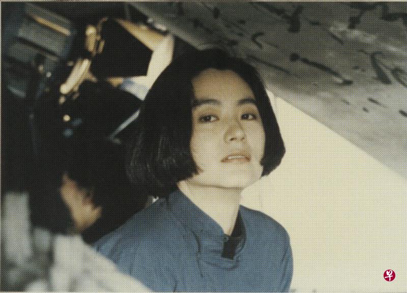 林青霞在《滚滚红尘》拍摄现场。
