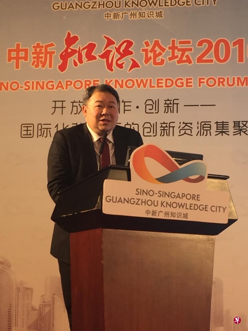 新加坡知识产权局国际交流司司长纪华胜：新加坡与中国在知识产权方面保持着良好的合作关系。（曾实摄）