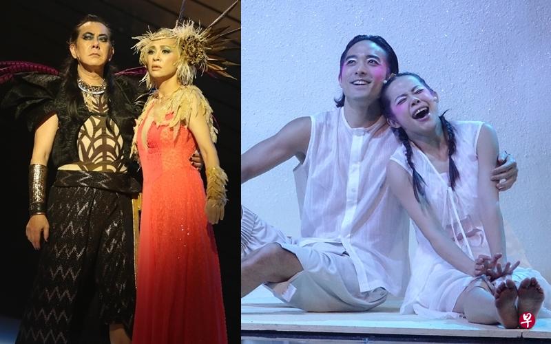 在《仲夏夜之梦》中，影帝黄秋生饰演仙王与公爵，香港演员余安安演出仙后与公爵夫人，香港新生代演员林德信、杨淇、韦罗莎和陈健豪演出年轻恋人。（滨海艺术中心提供）
