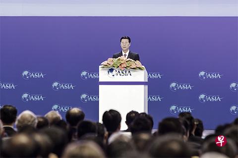 张高丽在博鳌论坛开幕式上说，中国愿同包括亚洲国家在内的世界各国一道努力，为人类和平与发展事业作出新贡献。（互联网）