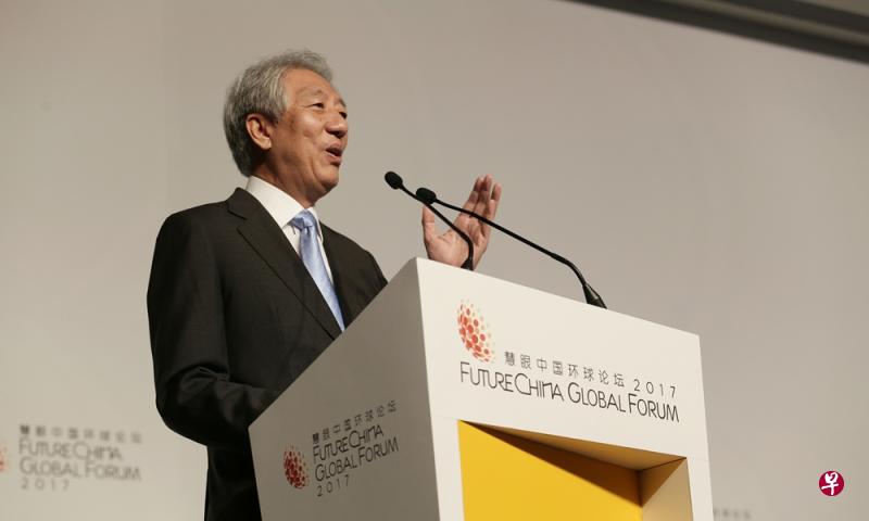 张志贤今早在慧眼中国环球论坛2017上发表主旨演讲（陈渊庄摄）