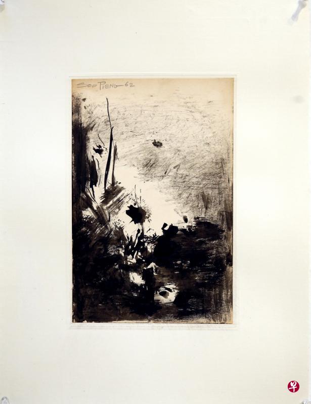 钟四宾的抽象画令人耳目一新，从素描到绘画，当中同样有许多微妙的关系。