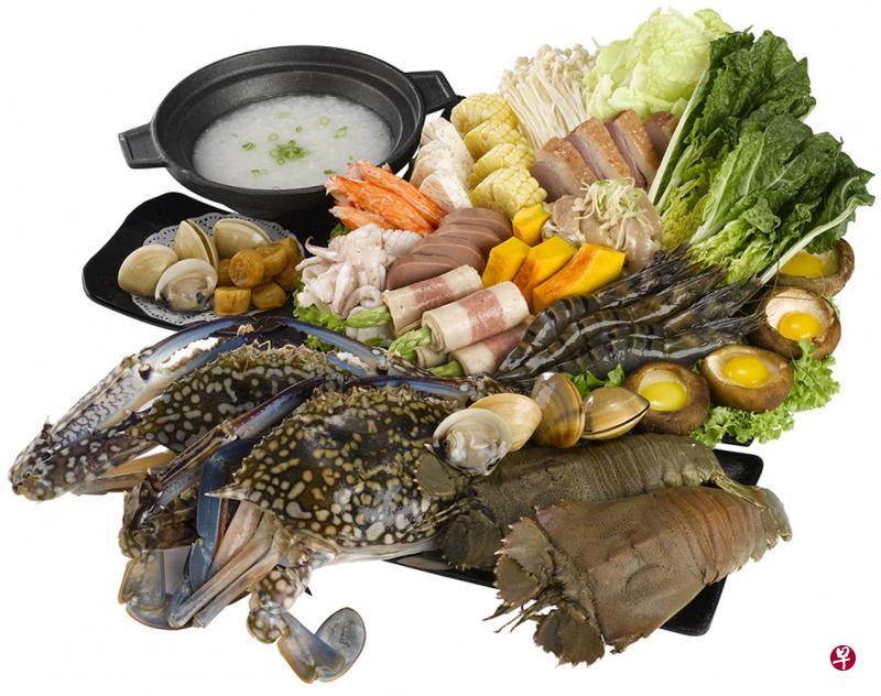 早报美食会的促销海鲜蒸汽锅套餐。