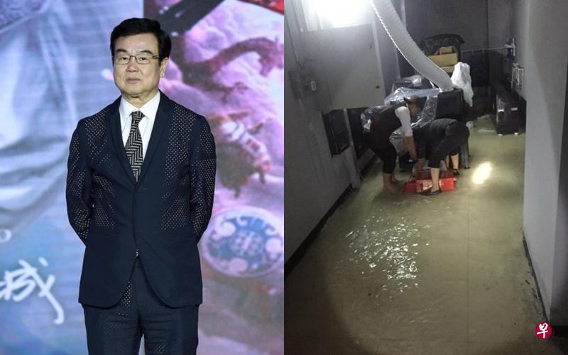 戏院的放映室、走廊与影厅等都漏水（右图，黄百鸣提供），其中一个影厅的4D设备也遭殃，让黄百鸣（左图，网络图）超心痛。