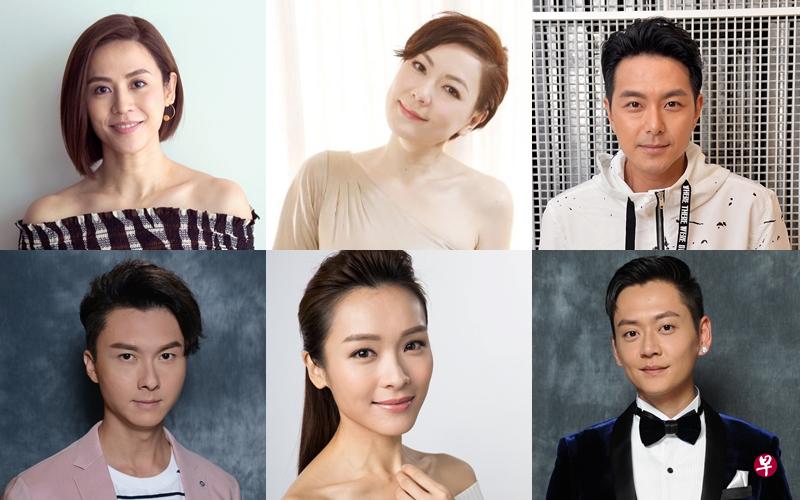 宣萱、田蕊妮、萧正楠、王浩信、李佳芯和张振朗于将新为电视大奖造势。（Starhub / TVB提供）