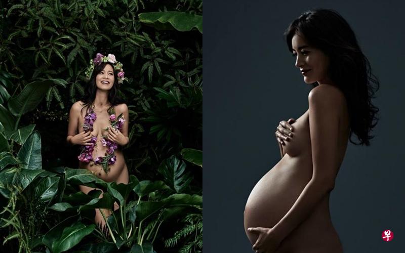 谢怡芬分享全裸写真孕照，称“怀孕是一个很奇妙的过程 ”。（面簿图）