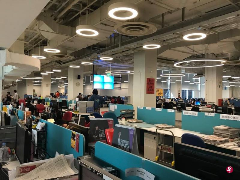 新加坡报业控股华文媒体集团刚在本月1日成立的新闻中心。（档案照）