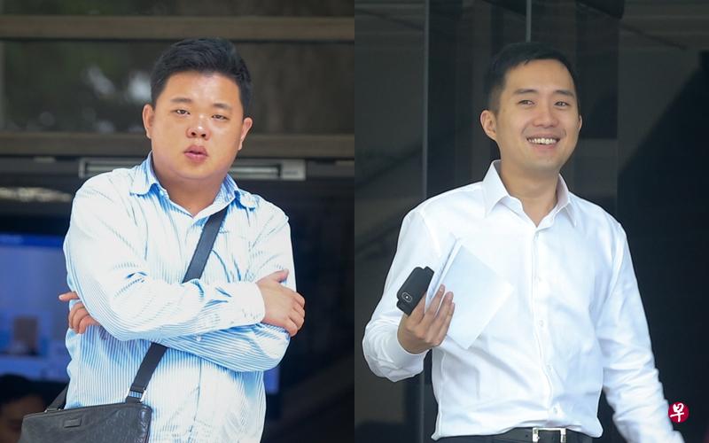 被告姚宋良（左）与陈恩伟（右）各面对四项抵触规划法令的控状。两名被告有意认罪。（海峡时报）
