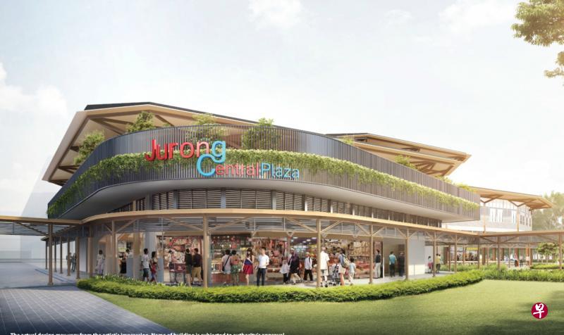 兴建中的裕廊中央广场将有两层楼高，结合巴刹、咖啡店与活跃乐龄中心。（建屋局提供）