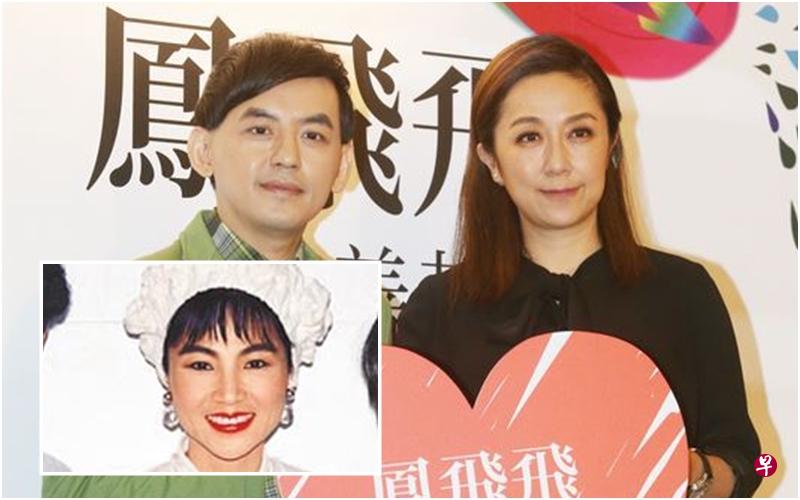 黄韵玲（右）、黄子佼为凤飞飞（小图）免费主持记者会。