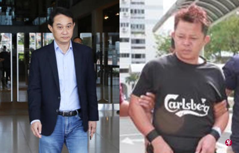 （左图）城市丰收教会前投资经理周英汉上周三早上在乌敏岛附近海域企图非法离境被捕。（档案照）（右图）邱家凌今早被警方押回马林通道第75座和第76座组屋之间的停车场重组案情。（唐家鸿摄）
