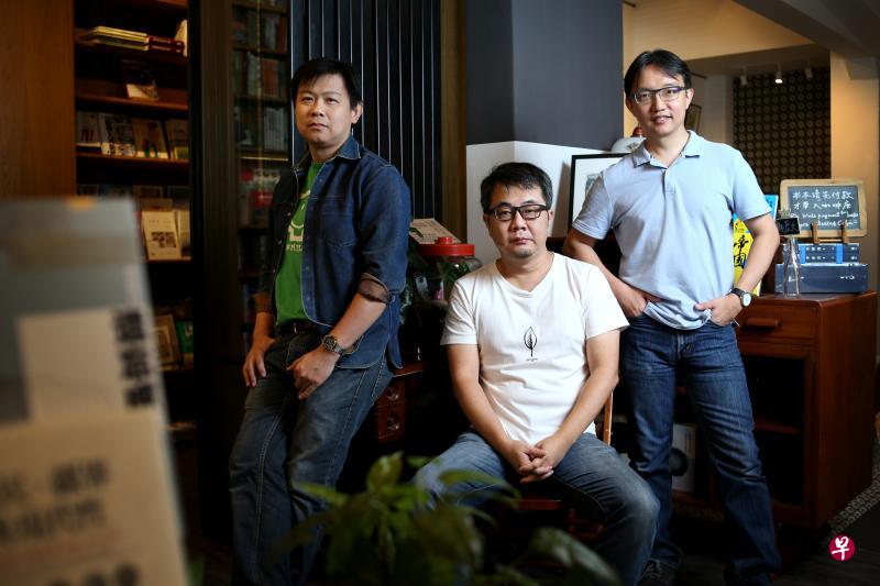本地作家（左起）周德成、黄凯德、陈志锐将参与早报文学节，品评彼此文字气脉，展现各自书写性格。
