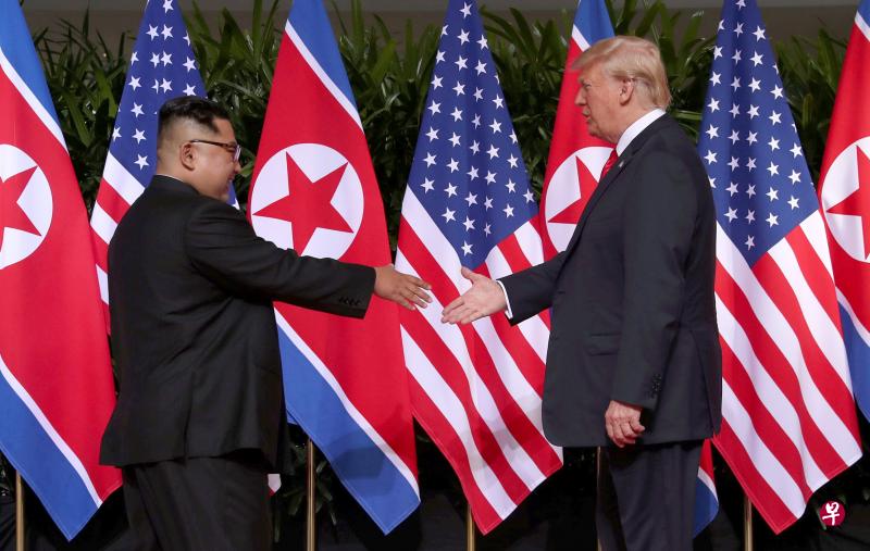 美国总统特朗普和朝鲜最高领导人金正恩，今天在新加坡圣淘沙嘉佩乐酒店举行历史性会晤。（路透社）
