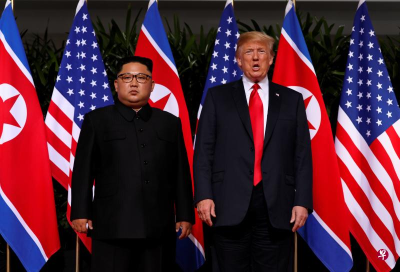 美国总统特朗普和朝鲜最高领导人金正恩，今天在新加坡圣淘沙嘉佩乐酒店举行历史性会晤。（路透社）
