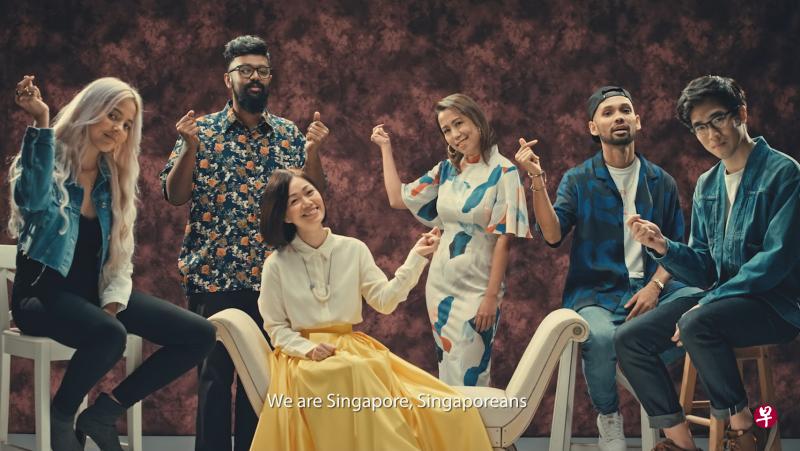 国庆主题曲MV找董姿彦（上图左三）等人合唱。（黄理菱提供）