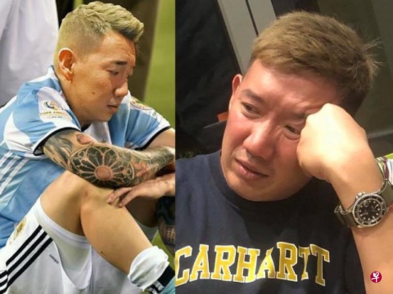 买阿根廷赢球却惨赔，杜汶泽笑称要停发工资给员工，他还将自己的哀怨的脸P图到阿根廷球星梅西身上。（图：网络）