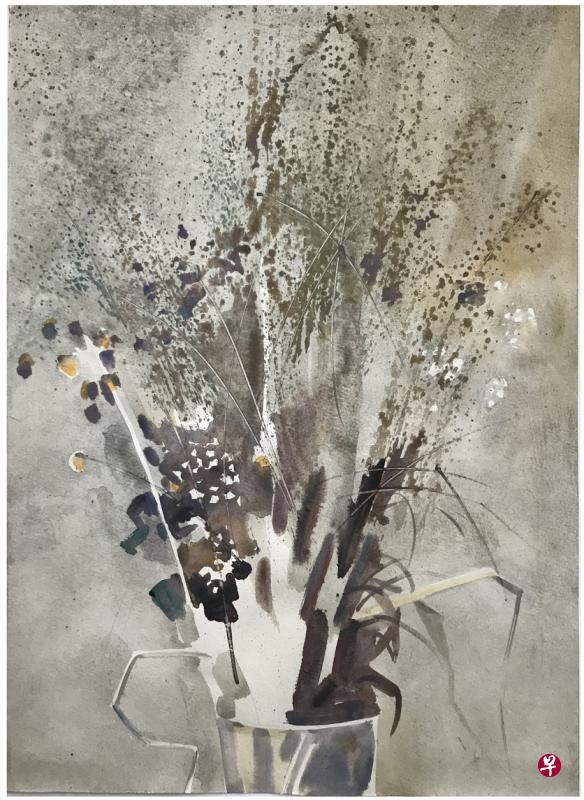 陈金华教授的水墨画是展品之一。