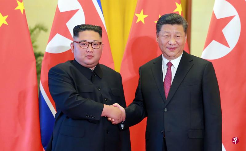 今年6月19日，中国国家主席习近平（右）再次会见访华的朝鲜领袖金正恩。（朝中社）