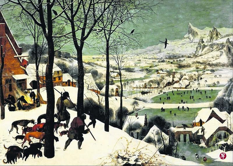 《廿四格》以油画《雪地里的猎人》为本。（互联网）