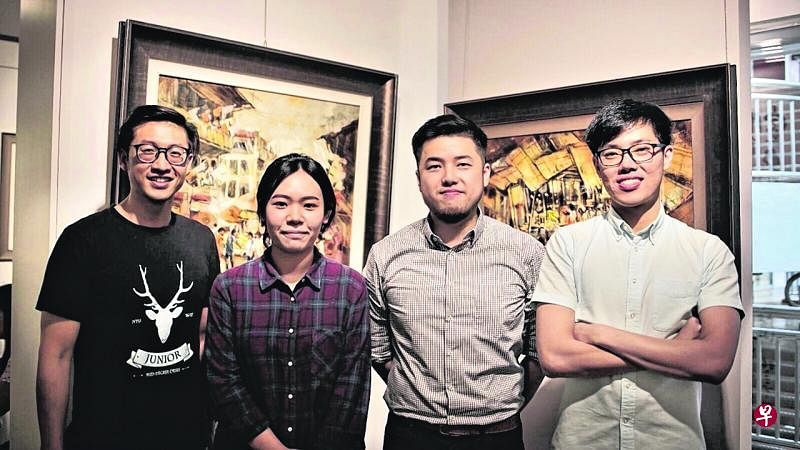 “新加坡画家”的制作团队（左起）朱永业、林昱芝、李俊豪和赵梓翔。 
