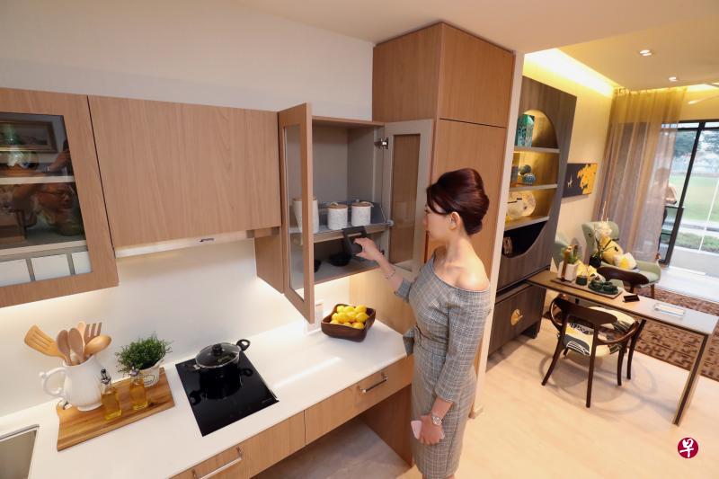 顺福轩的两层楼示范单位根据居住者的家庭结构设计，大型单位的装潢符合大家庭的起居需求。（陈来福摄）