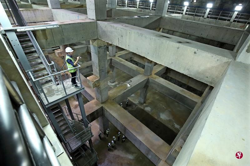 史丹福地下储水池占地0.5公顷，总容量达3万8000立方米，相当于15个奥林匹克游泳池。（梁麒麟摄）