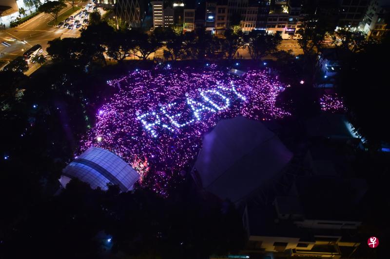 每年于芳林公园举行的粉红点（Pink Dot）聚会。（档案照）