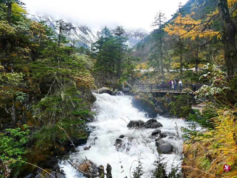 杜鹃峡壮观的飞瀑。