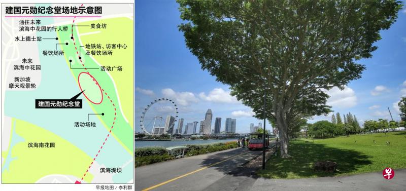 建国元勋纪念堂将在2027年落户滨海东花园，访客可从这个地点欣赏到滨海湾不断演变的市区景观。（林国明摄）