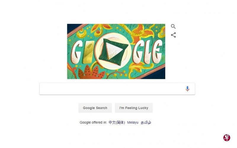 谷歌以动画赞美椰浆饭。 图片取自Google主页