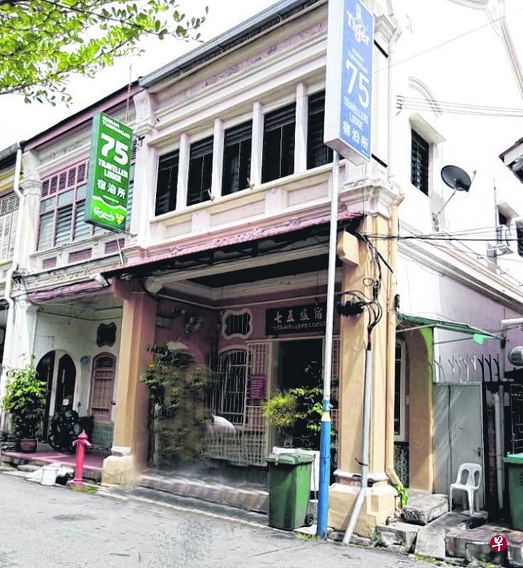 曾锦文在槟城的故居，是一座二层楼建筑物，现已改为旅店。（柯木林摄）